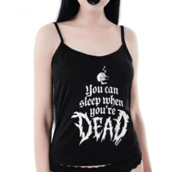 Tops - You Can Sleep When You're Dead Spaghetti Strap